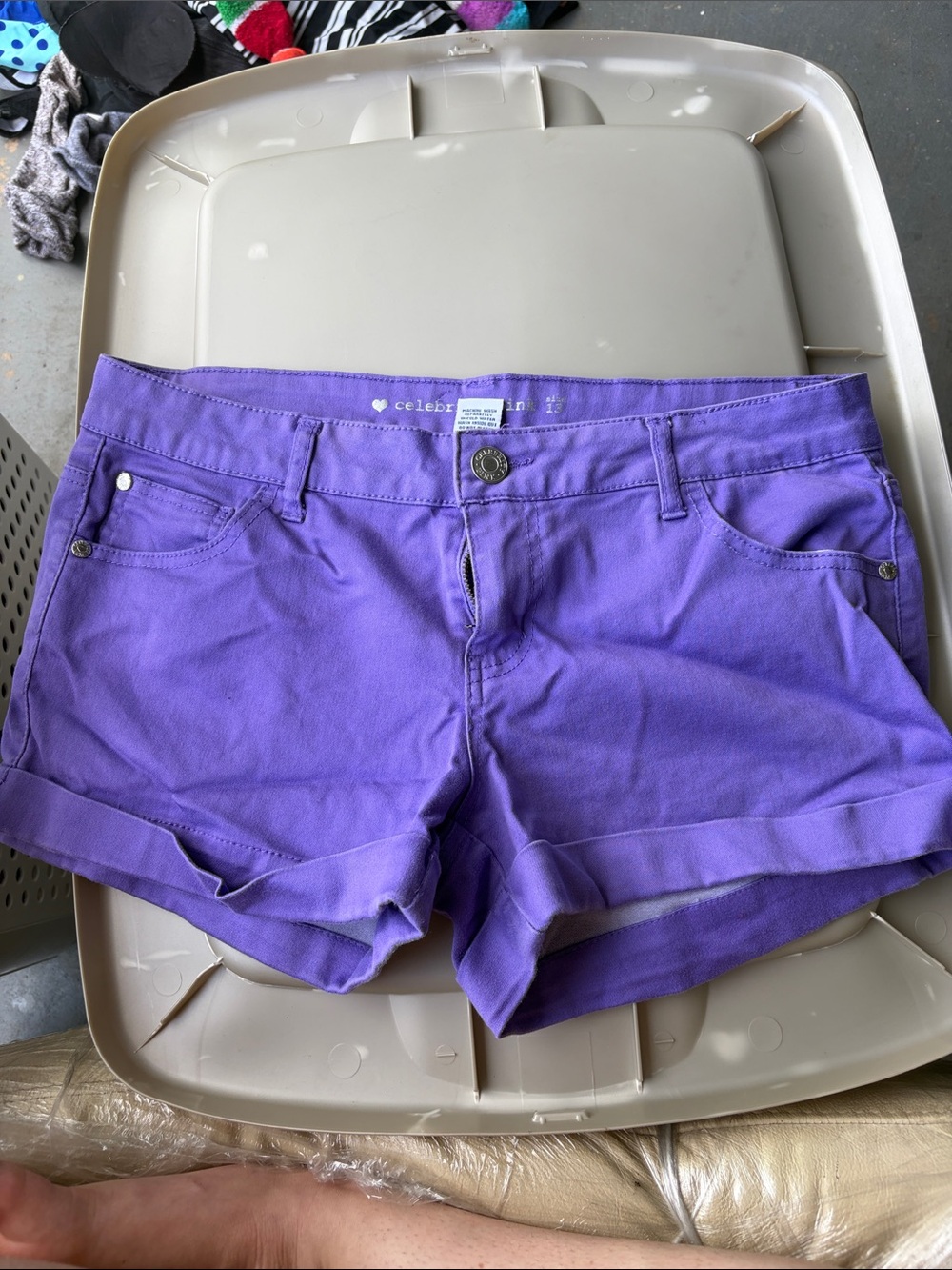 Celeb Luxury Purple Women's Stretch Cotton Shorts